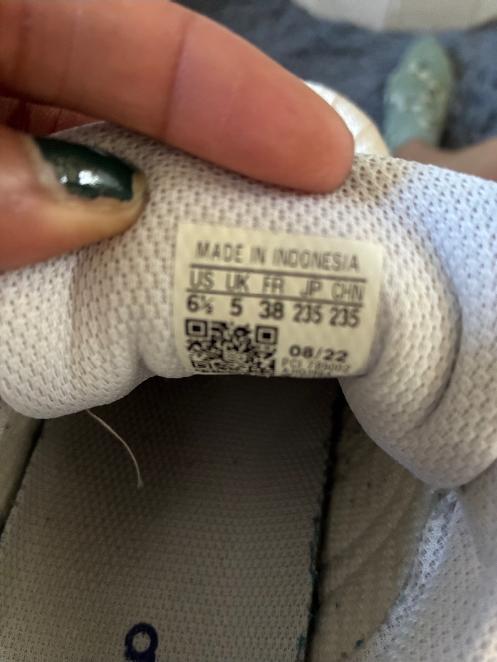 adidas Kids White and Blue Superstar Sneakers - Picture 6 of 6
